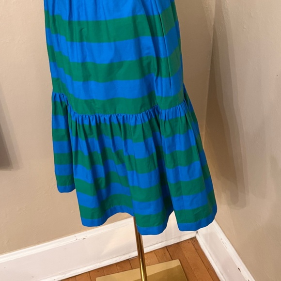 NEW HOPE FOR FLOWERS Small tiered mini slip dress in blue/green awning stripes - Picture 8 of 9